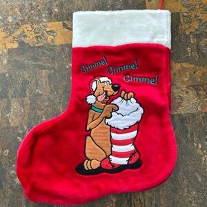 Vintage 1997 Warners Bros Scooby Doo Christmas Stocking Gimme Gimme Gimme HTF